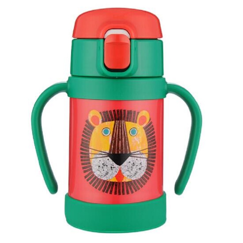 虎牌TIGER婴幼儿童保温杯吸管杯280ml   MCK-A28C（单位：个） 小狮子红绿色