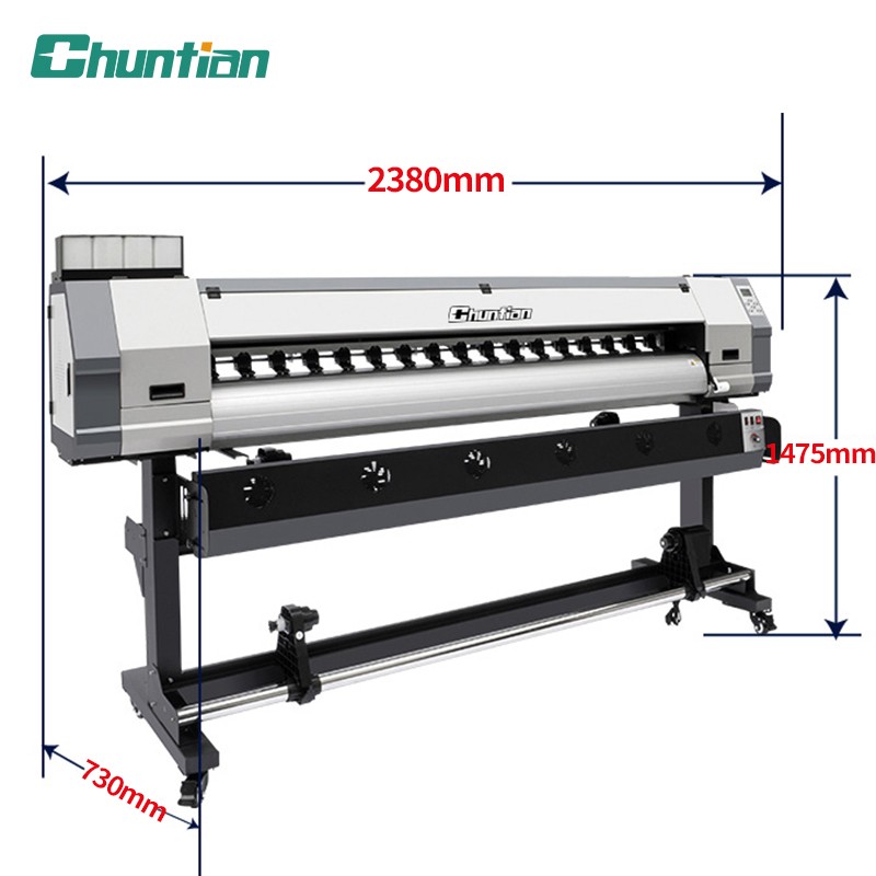 TCHUNTIAN春天压电写真机SP1600户内外高精度写真机1.6米UV卷材机高速广告喷绘打印机 单头新五代  黑色  
