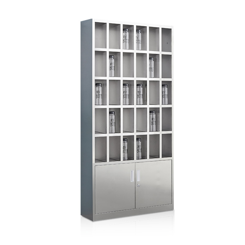 齐初 不锈钢水杯柜子 员工水杯柜钢制水杯架车间工厂水杯放置柜茶水柜口杯柜子30位存放柜办公柜  不锈钢色  