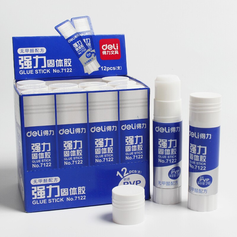得力7122固体胶(只)(12只每组)  白色  