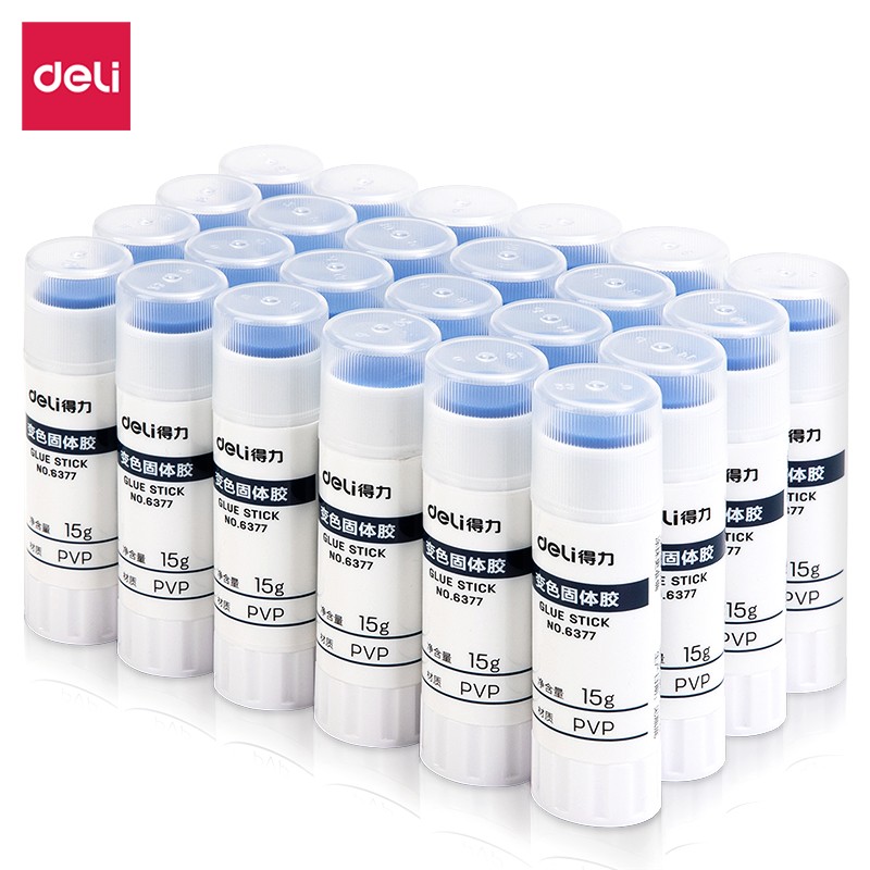 得力6377固体胶(浅蓝)（24支/组)  浅蓝色  