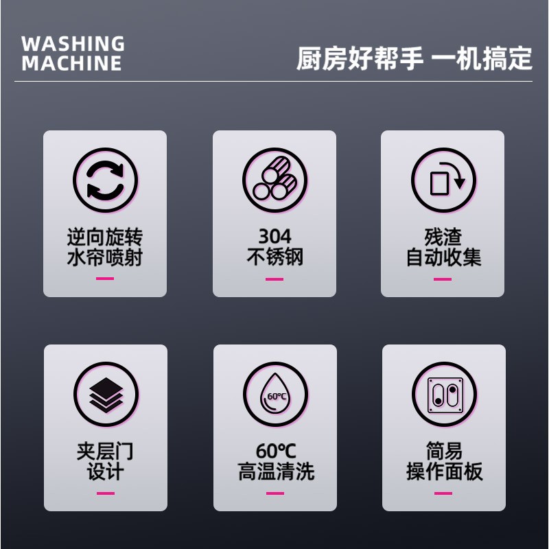 乐创(lecon)商用洗碗机 台式自动化大型酒店食堂刷碗机 380v LC-J-UD50  白色  