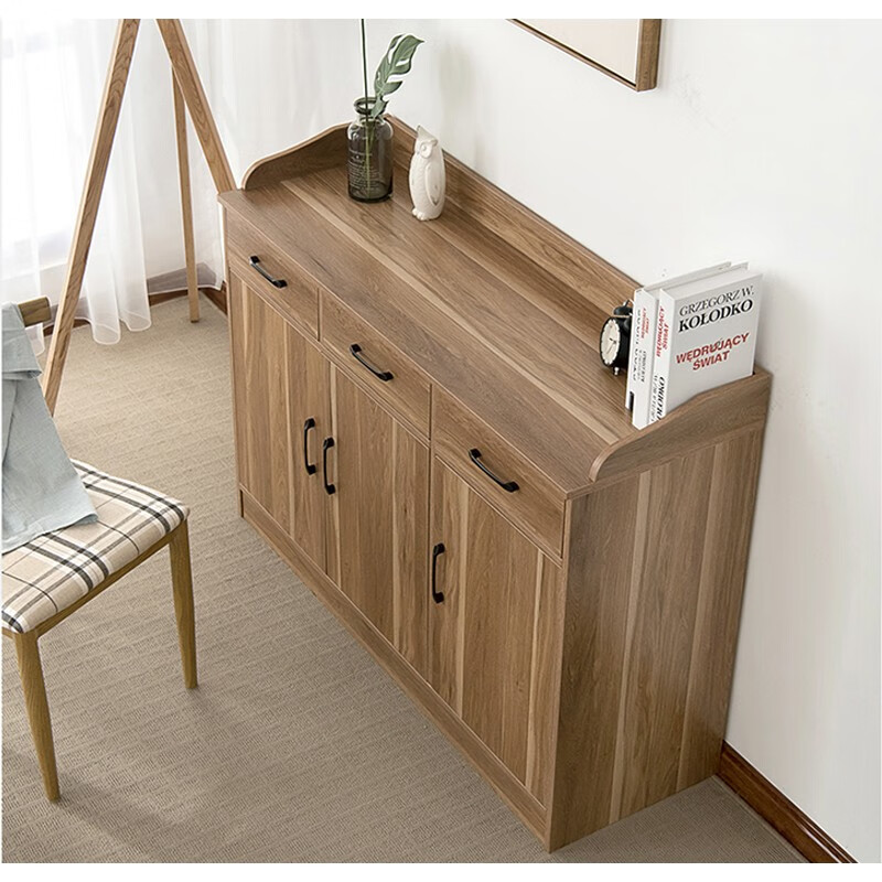 铭祖办公室文件柜矮柜储物柜档案资料柜木质办公柜茶水柜三门三抽120*40*90CM（台)  棕色  