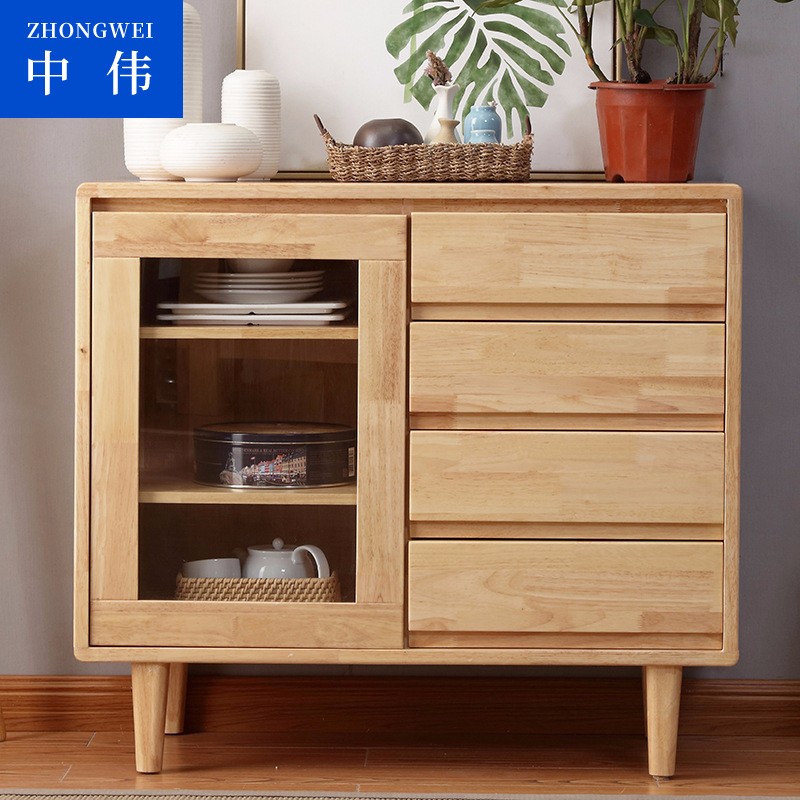 中伟北欧电视柜简约客厅视听柜茶水柜组合家具餐边柜小户型客厅储物柜  木色  