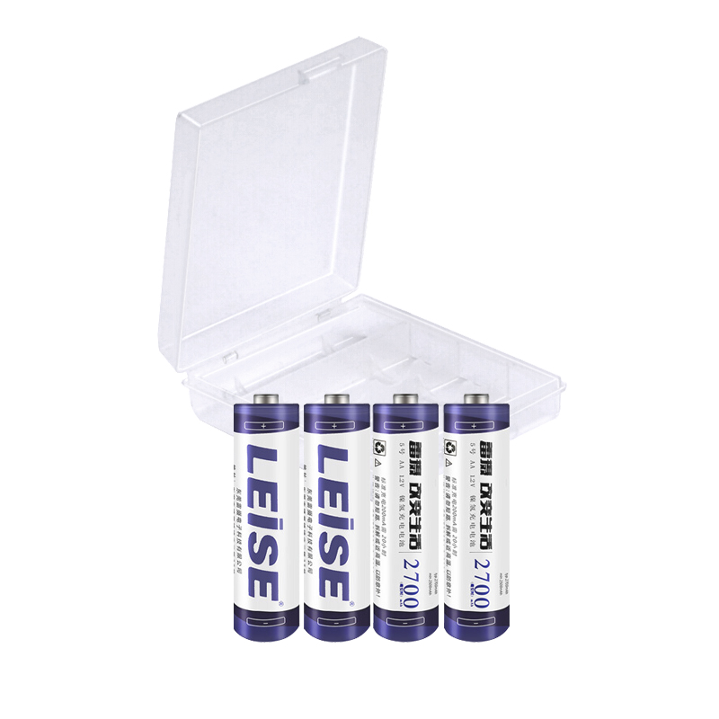 雷摄（LEISE）高容量镍氢充电电池 5号/五号/AA/2700毫安(4节)电池盒装 适用:麦克风/玩具/鼠标(不含充电器) 白色 白色