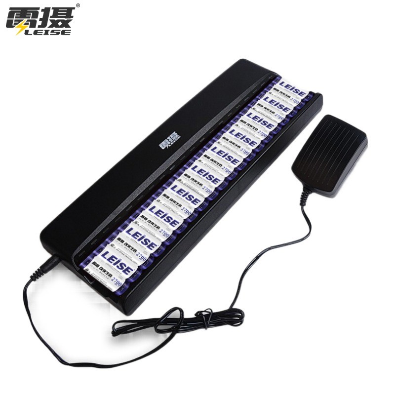 雷摄 LEISE LS-C820二十槽智能快速独立充电套装(20节5号2700毫安充电电池+20槽充电器) 适用：玩具KTV麦克风 套 黑色 黑色