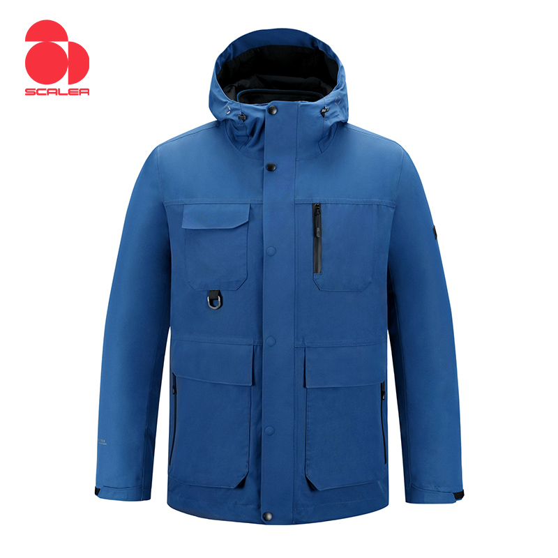 思凯乐秋冬户外冲锋衣男三合一z抓绒防水透气登山外套男F2412707 海蓝 M