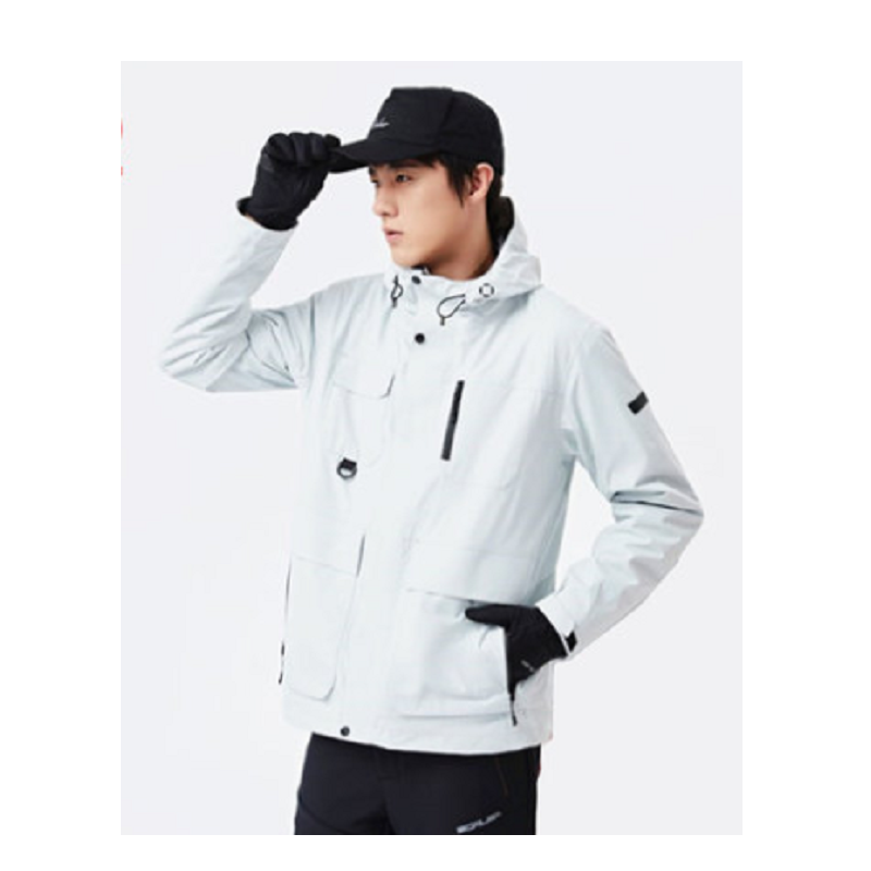 思凯乐秋冬户外冲锋衣男三合一z抓绒防水透气登山外套男F2412707 砾石灰 M