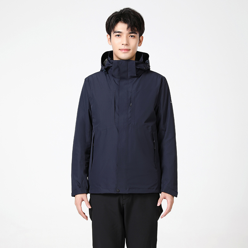 思凯乐男羽绒两件套冲锋衣防寒服f2412289 藏蓝 S