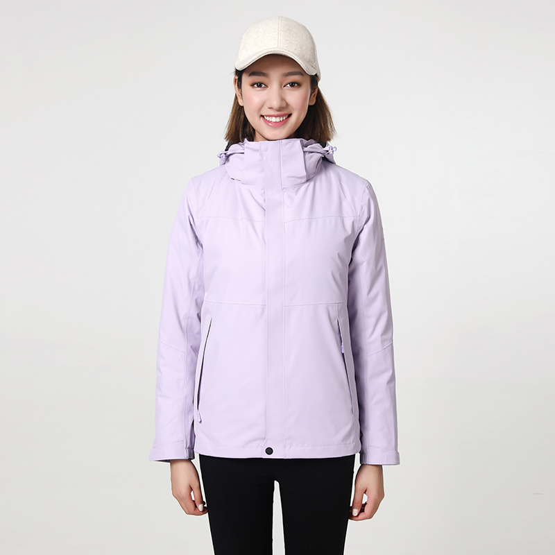 思凯乐女羽绒两件套冲锋衣防寒服f2402289 香芋紫 L