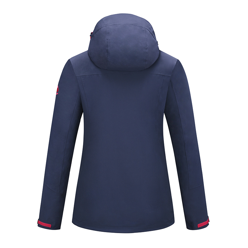 思凯乐女抓绒两件套冲锋衣防寒服f2402618 藏蓝 S