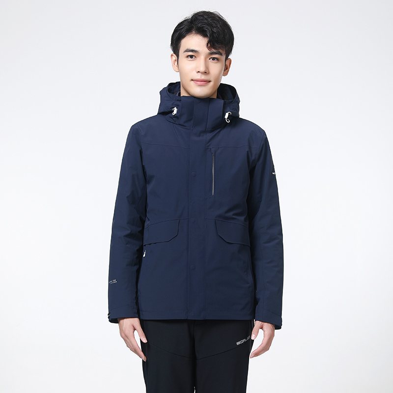 思凯乐男羽绒两件套冲锋衣防寒服f2412708 藏蓝 S