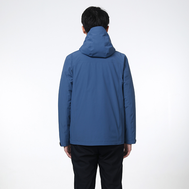 思凯乐男羽绒两件套冲锋衣防寒服f2412708 青石蓝 S