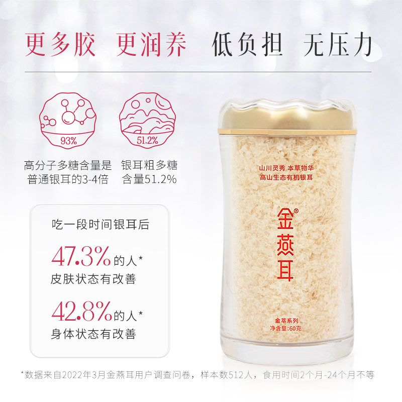 高山生态有机银耳（金萃系列）60g（单位：罐） 白色