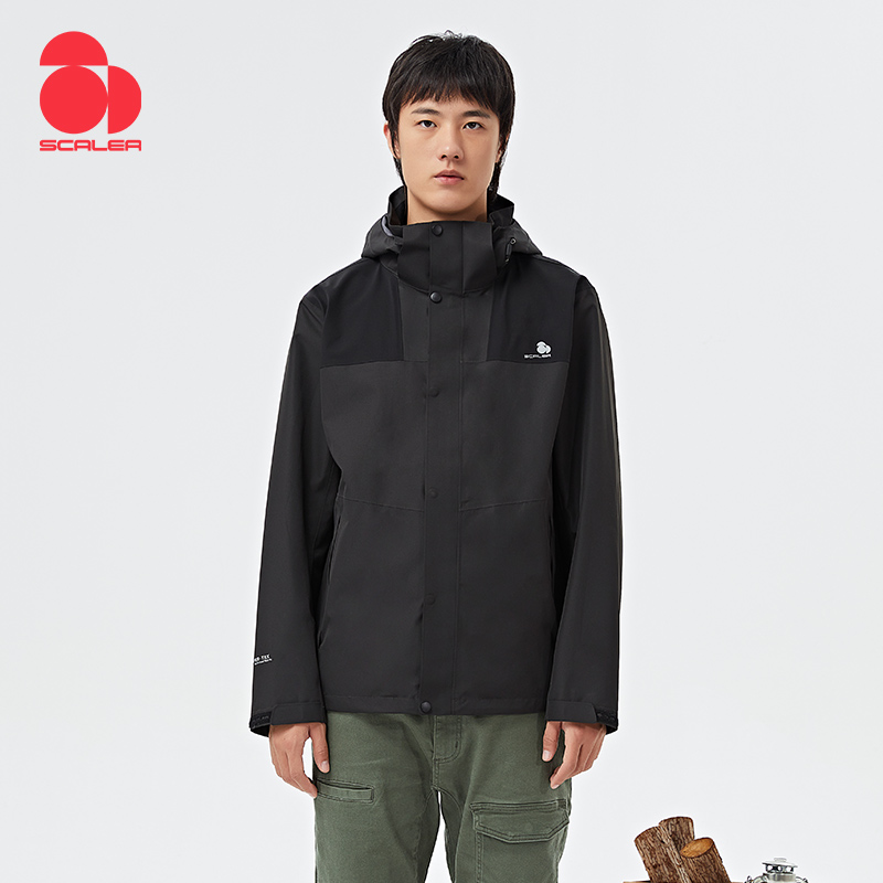 思凯乐男羽绒两件套冲锋衣防寒服f2412706 深灰 XXL