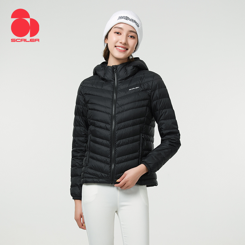 思凯乐女士轻薄羽绒服f6102709 黑色 M