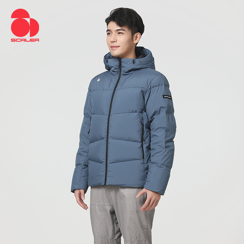 思凯乐男士中厚羽绒服f6112288 灰蓝 XL