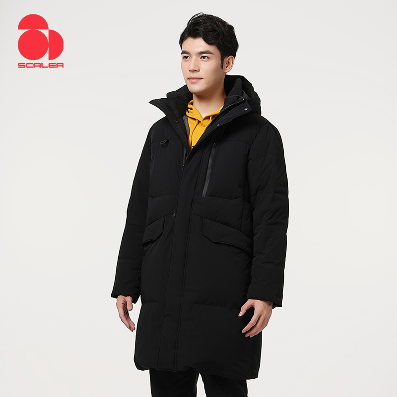 思凯乐男士中长羽绒服f6112717  黑色  M