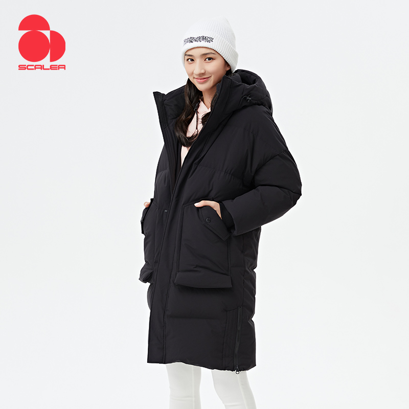 思凯乐女士中长羽绒服f6102717  黑色  M