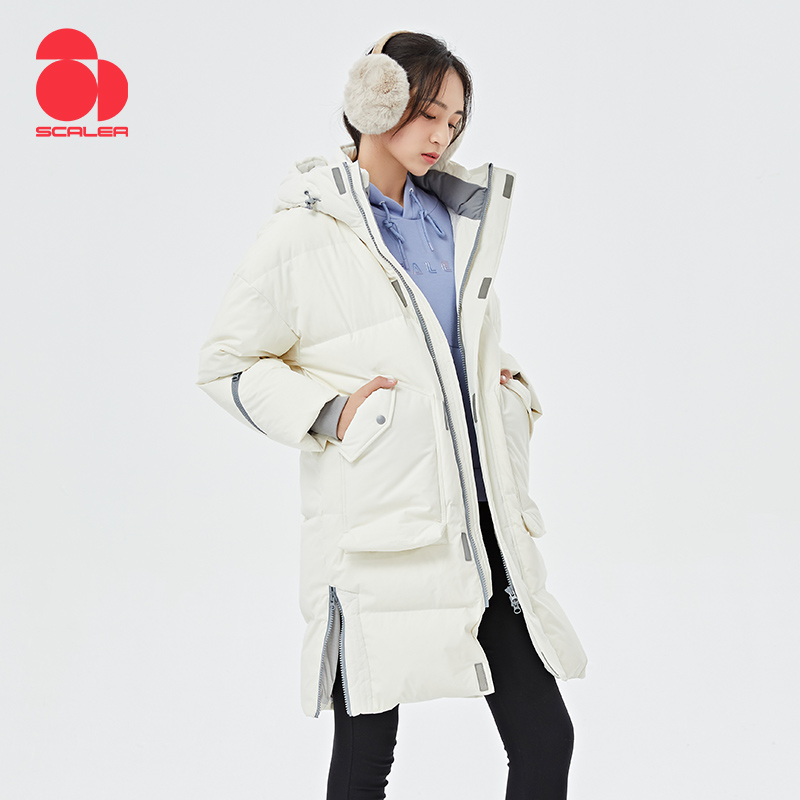 思凯乐女士中长羽绒服f6102717  白色  M