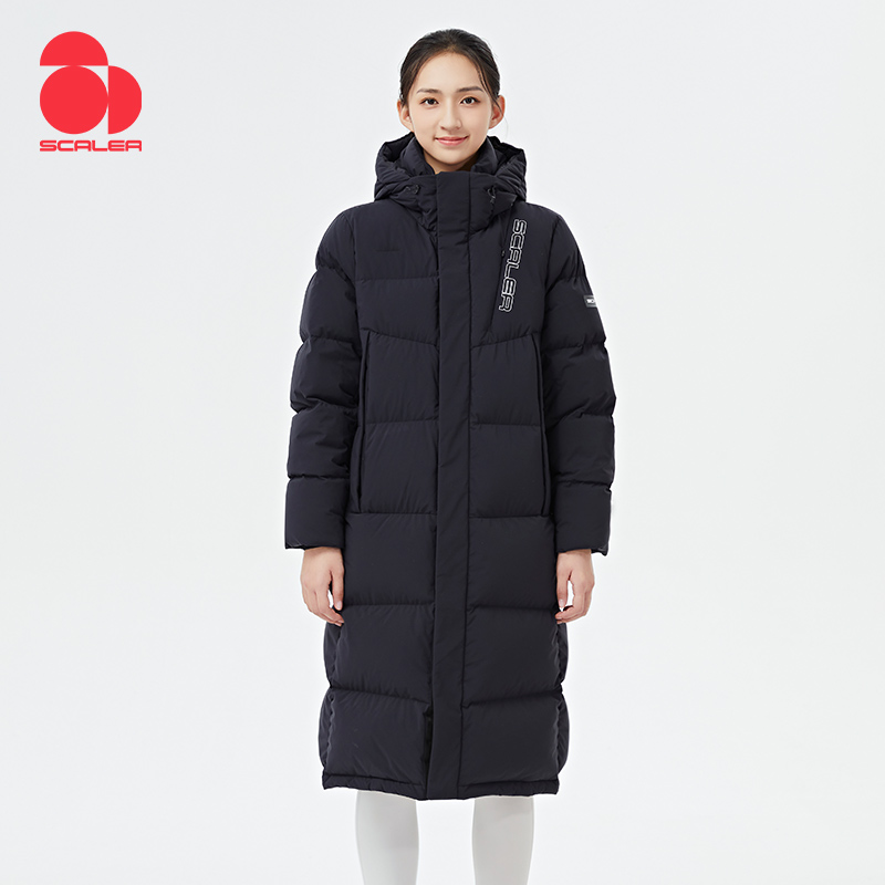 思凯乐女士长款鹅绒服f6102251 黑色 M