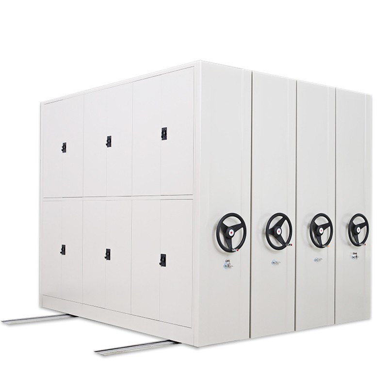 铭祖 MZ-DSY-01 密集架手摇式移动档案资料柜钢制轨道密集柜每立方单价 1000*600*2100mm  灰色  