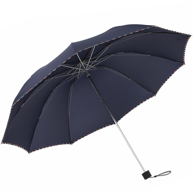 天堂伞3311E 雨伞折叠加大加固64CM*10骨（单位：把） 藏青色