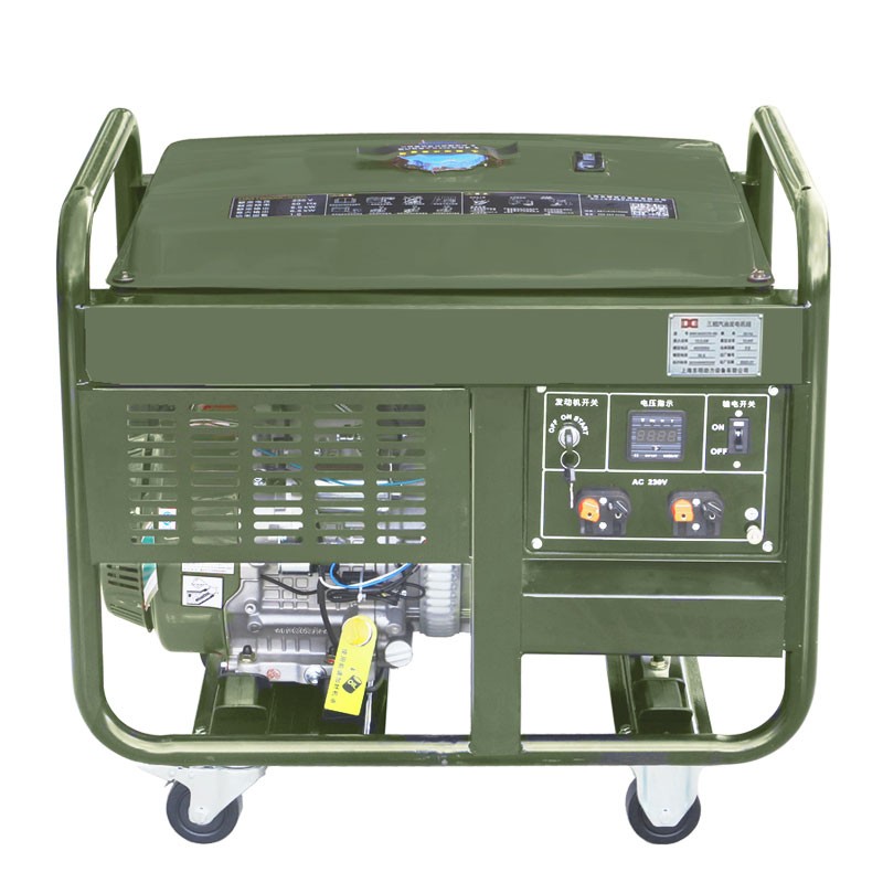 东明 DONMIN 单相8KW小型汽油发电机组，建筑施工配套应急备用汽油发电机DM10000CXD-BD  绿色  