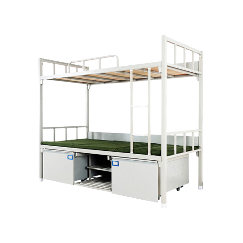 维仕蓝 （qichu）制式双人床营具铁架双层高低床钢制组合床含蚊帐架床下柜营房宿舍上下床  灰色  