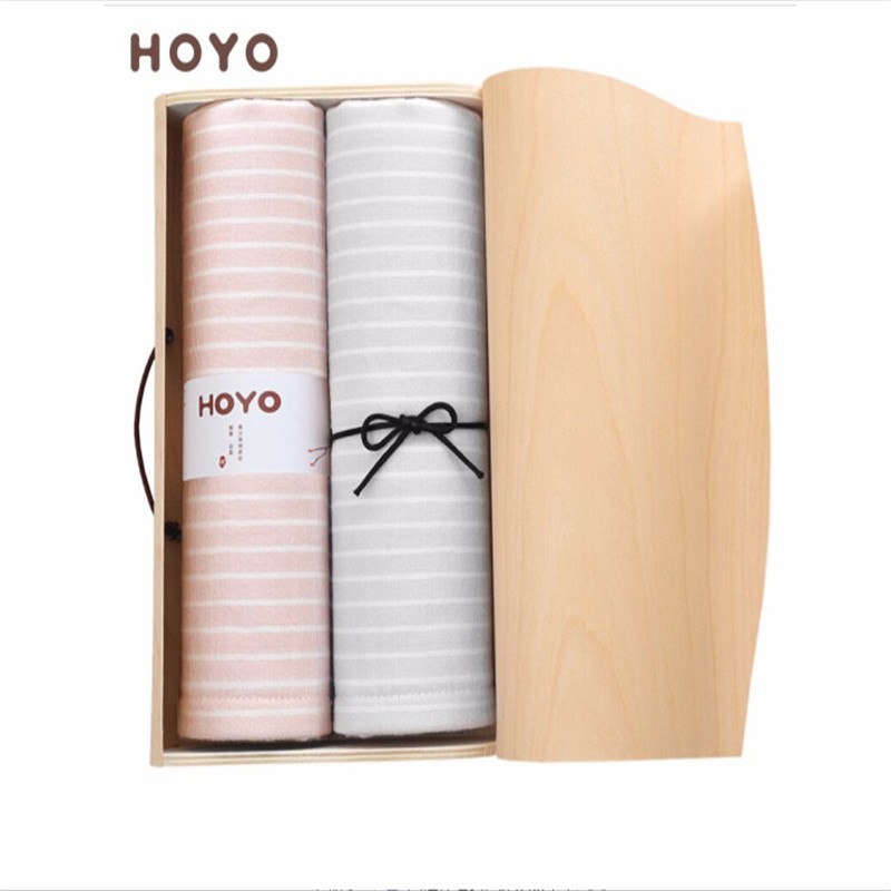 HOYO 素颜木质礼盒毛巾两件套 7293 灰粉 组合装