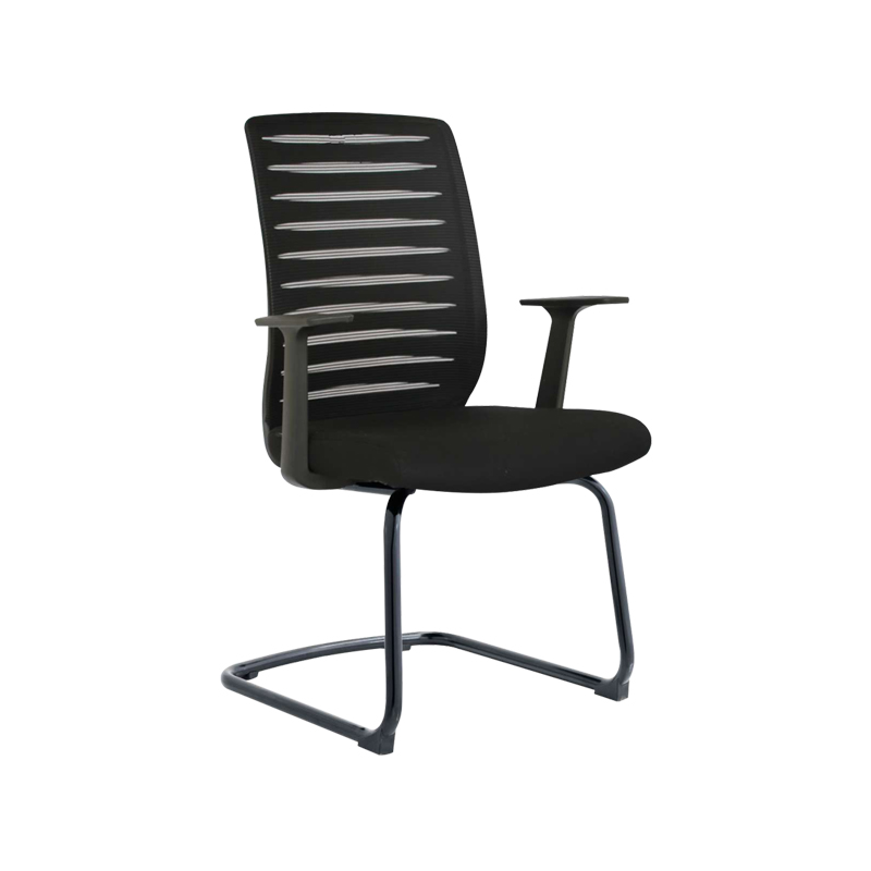 企诺 弓形靠背椅职员办公椅带扶手椅子 BGY-37  黑色  