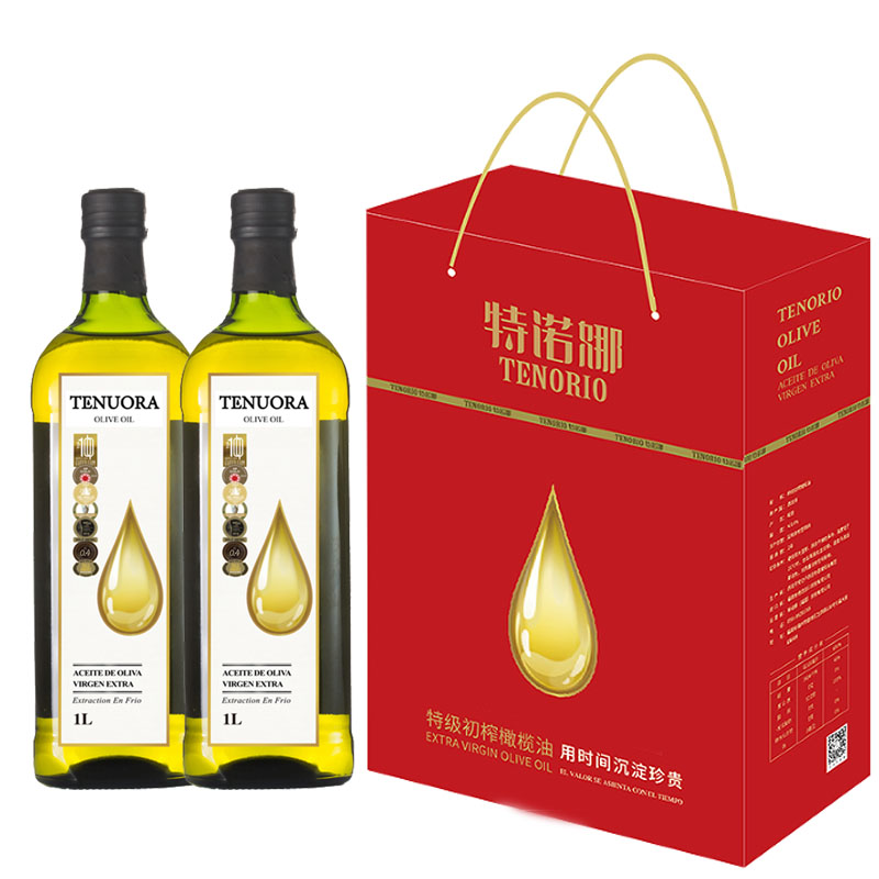 特诺娜 特级初榨橄榄油1L*2礼盒(白金标）（单位：盒） 红色