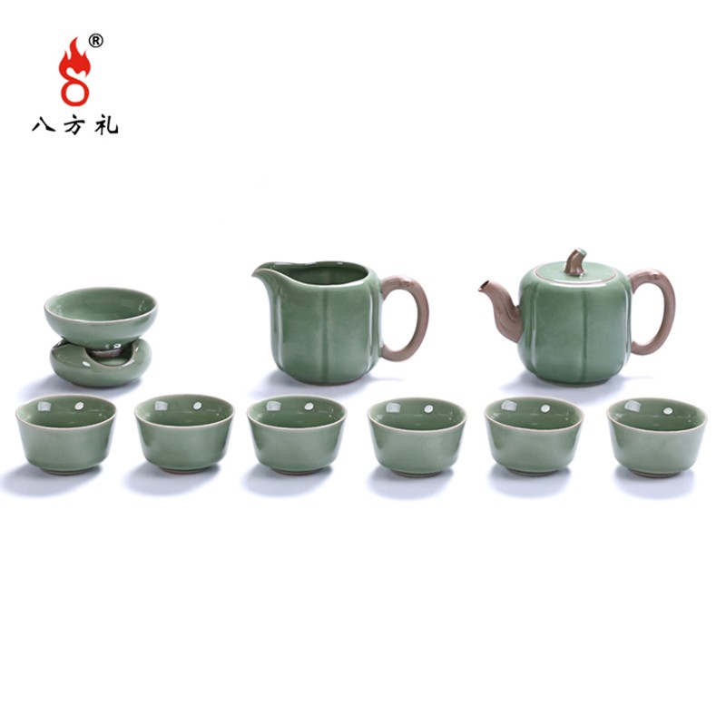 八方礼 福运连连龙泉官窑茶具 BFLLQGY2019-1  果绿色  