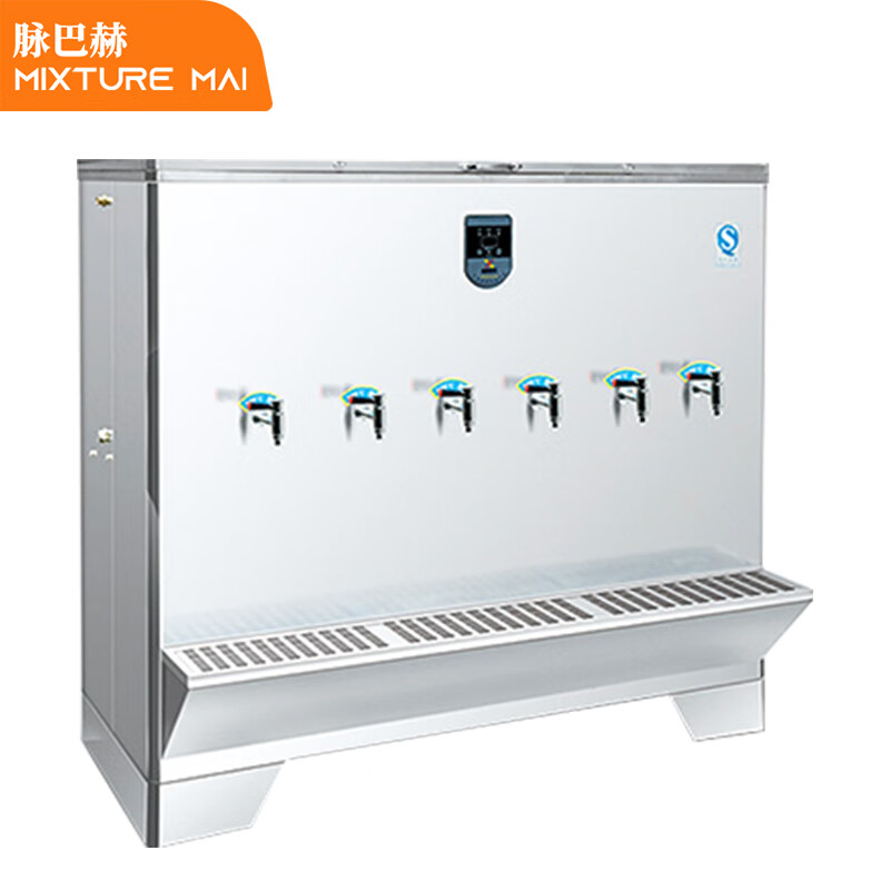 脉巴赫 商用500L大容量卧式开水器 六龙头不锈钢电热开水器 BMBH-WSKSQ6-500  不锈钢色  