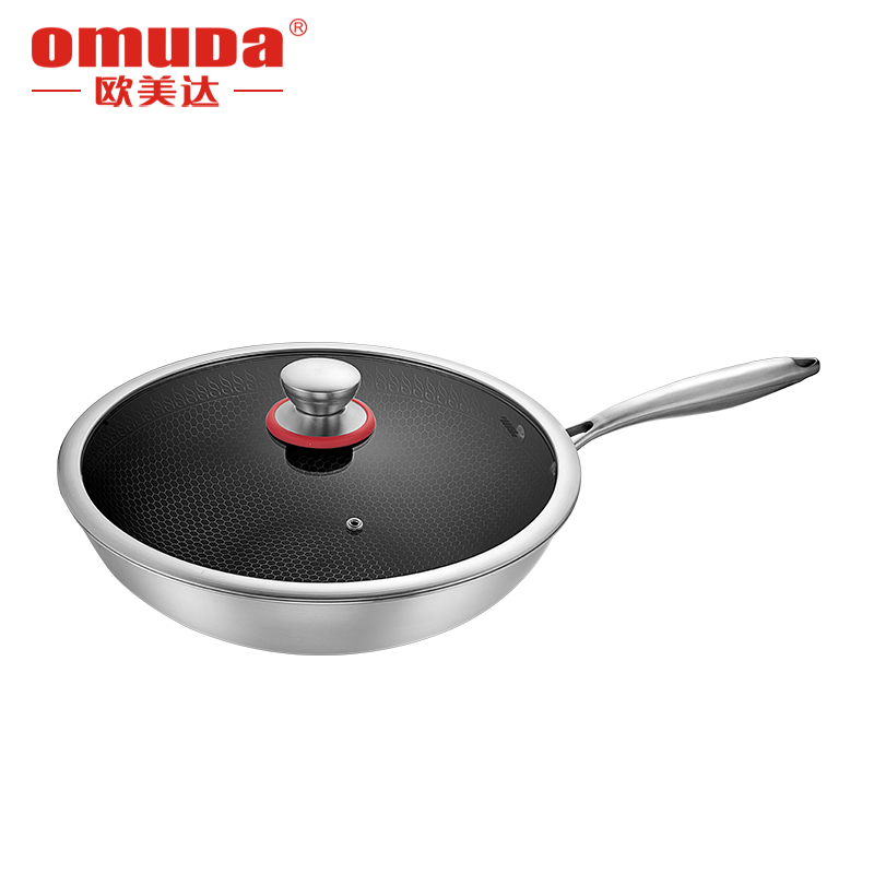 欧美达晶钻系列-炒锅A款30cmJZC30-A（单位：个） 银色