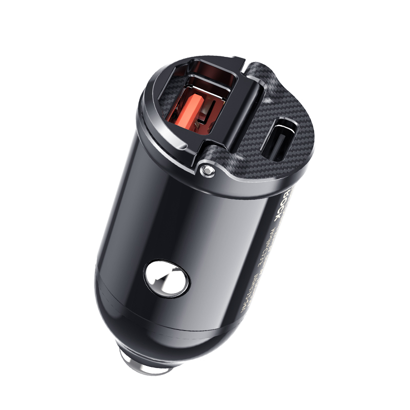 洛克（ROCK) H18 MINI手提双口快充车充 C13-F（单位：个） 黑色