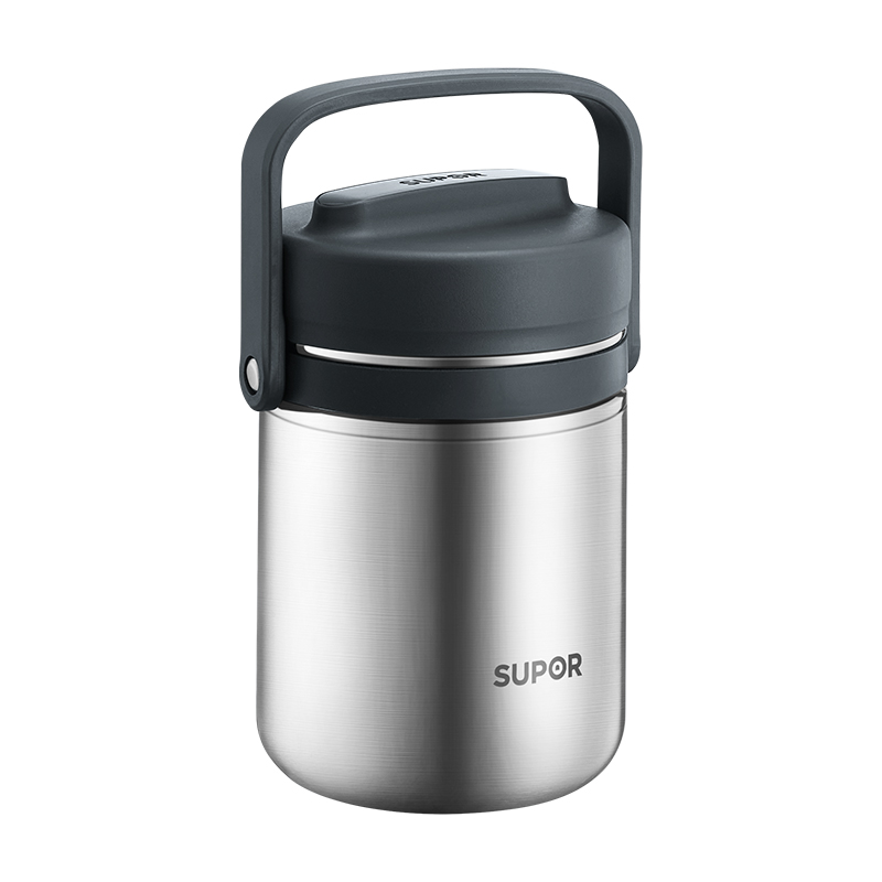 苏泊尔（SUPOR）304不锈钢高汤宝系列真空保温提锅2.5L KF25AJ10（个) 岩石黑