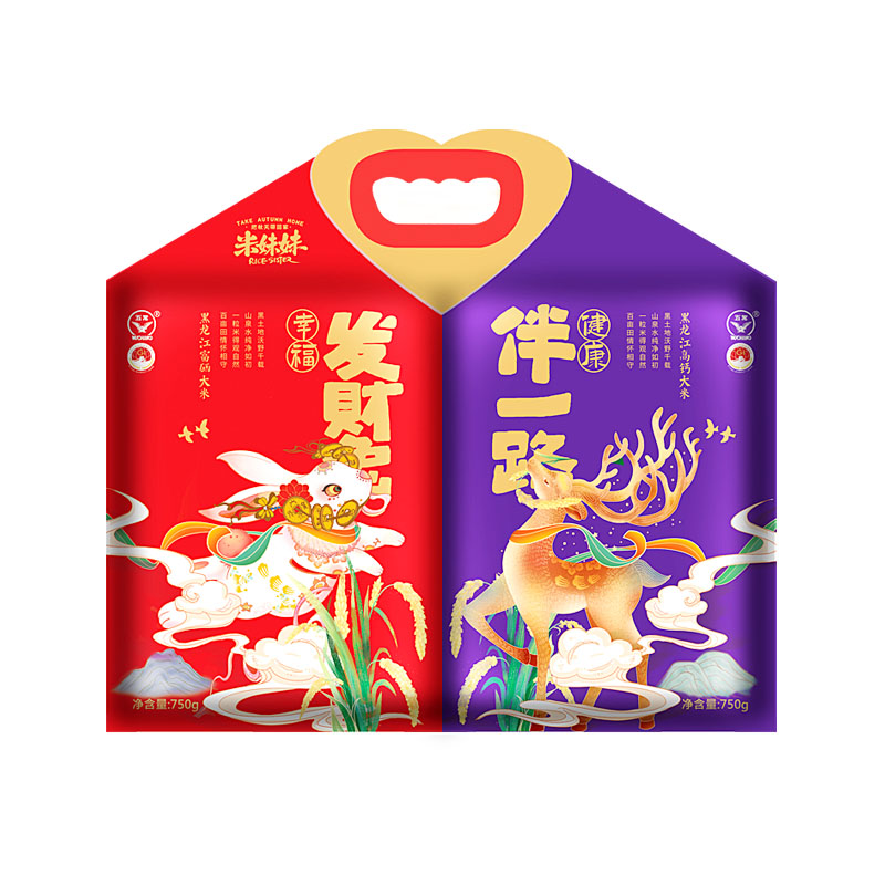 米妹妹（MIMEIMEI） 发财兔伴一路大米1.5kg （单位：袋） 混色
