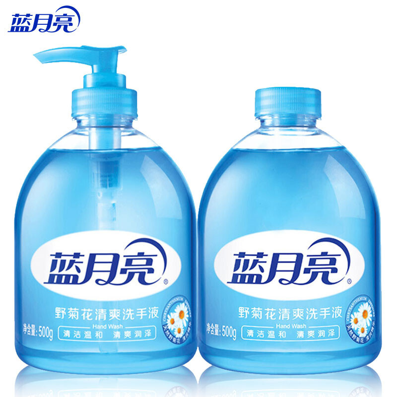 蓝月亮 去腥去油腻温和保湿洗手液补充装 10002097 500g*1瓶+补充装500g*1瓶 混色（单位：组）
