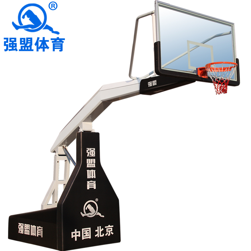 强盟  单只 QML-02电动液压篮球架  黑色  