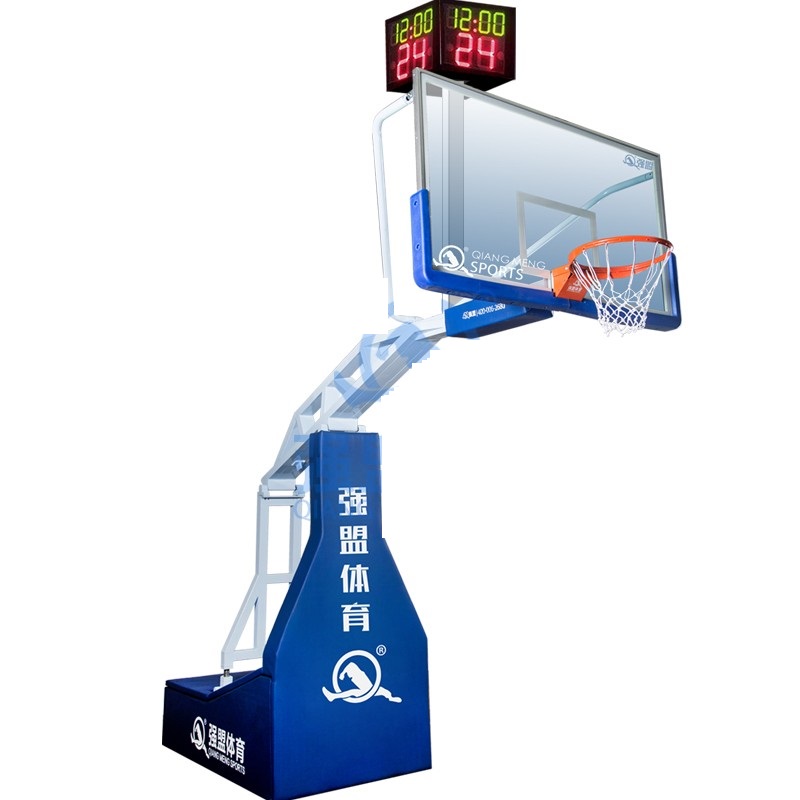 强盟 神舟手动液压篮球架 一支（QML-05）  蓝色  