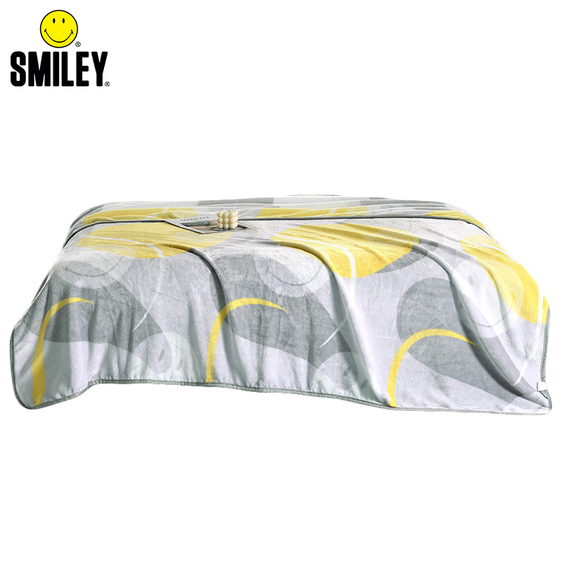 SMILEY TZ21-201 200x180cm 微笑亲肤绒毯 灰黄（单位：床）