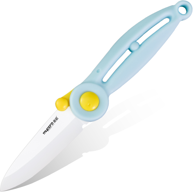 美瓷（mycera）火烈鸟陶瓷折叠水果刀JZDD01S(单位：把） 蓝色