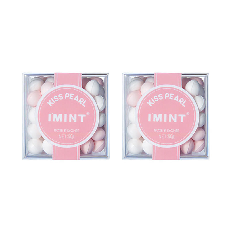 I'MINT玫瑰荔枝味无糖薄荷糖90g*2盒  茱萸粉  