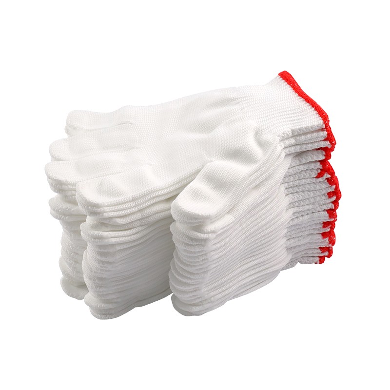 赛拓（SANTO）劳保尼龙线手套 加厚防滑耐磨工地作业手套 劳保用品手套 12付装（升级款） 2067  白色  