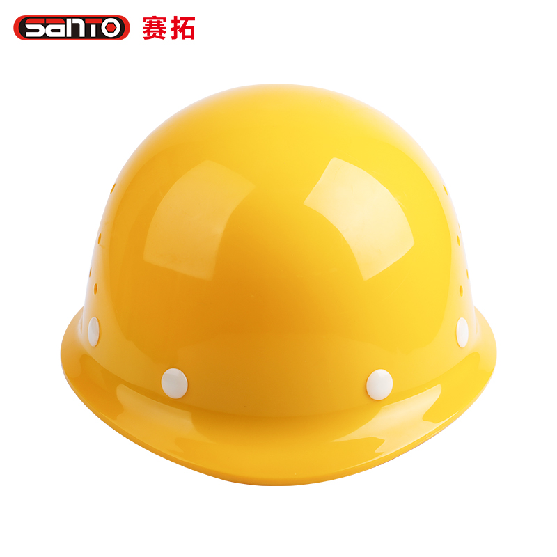 赛拓（SANTO）安全帽 新国标ABS 盔式透气安全帽 工地施工建筑防砸防护头盔安全帽 黄色 可定制 1976  黄色  