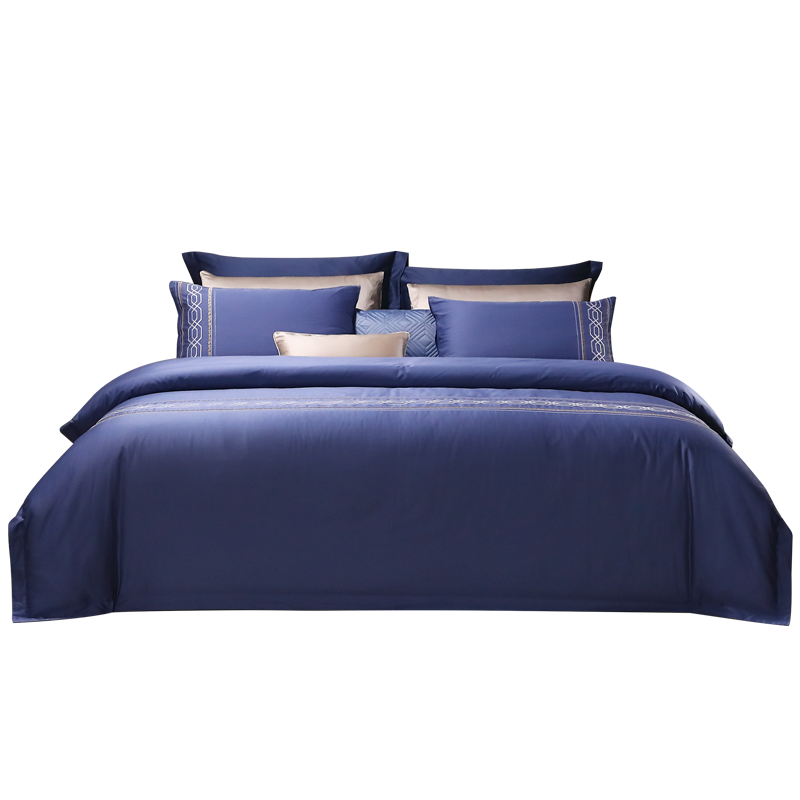 富安娜长绒棉素绣套件罗马情怀203*229cm单位 套 蓝色