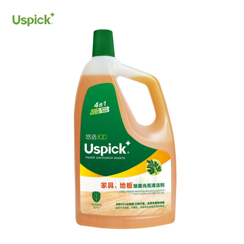 悠选Uspich+家具、地板除菌清洁剂1.5KG/瓶 奶茶杏