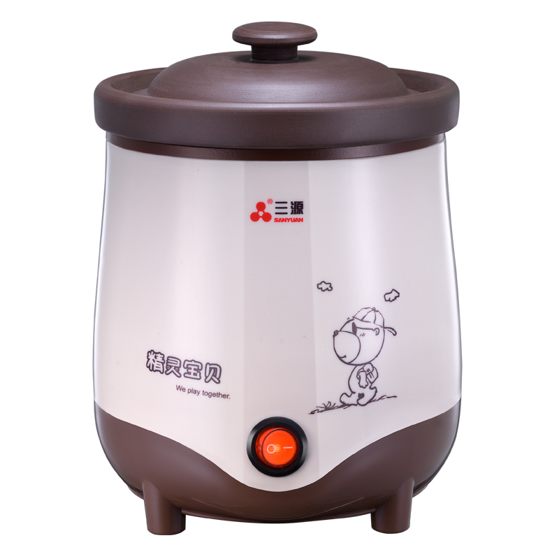 三源紫砂迷你电炖锅TGJ08-SA1小型煮粥煲汤锅0.8L陶瓷内胆BB煲粥锅燕窝花胶婴儿辅食锅  藕粉色  