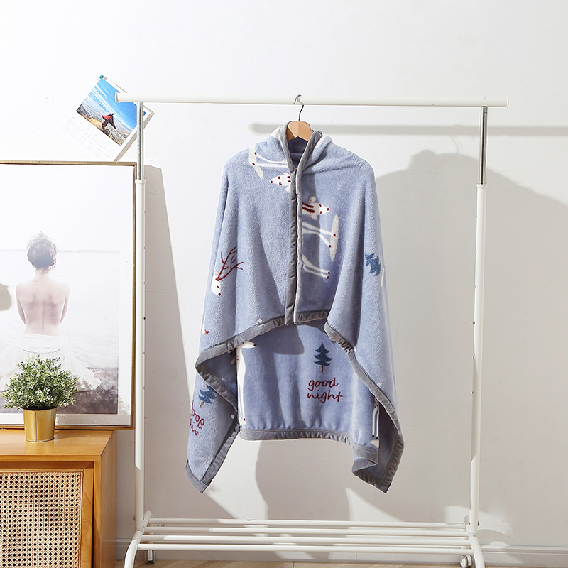 啄木鸟 PLOVER 家纺 毯子 小鹿披肩毯 ZMN-PJT-01  本白色  白色